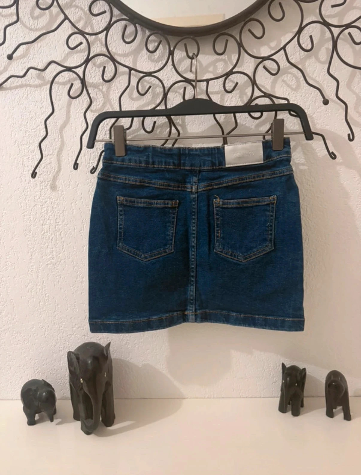 Falda de mezclilla abotonada azul de Denim Co talla 6-7 años con bolsillos y cintura ajustable – photo 4